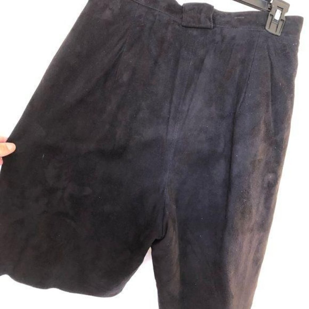 Erez Vintage Womens Shorts Size 8 Black Suede Leather Lined High Waisted USA - Picture 6 of 9